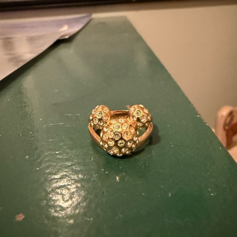 Sparkling Mickey Mouse Gold Crystal Ring